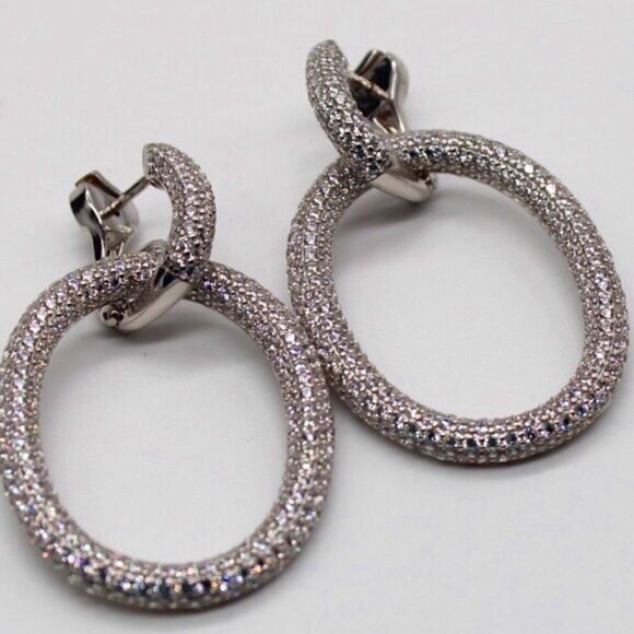 Sterling Silver oval hoop earrings